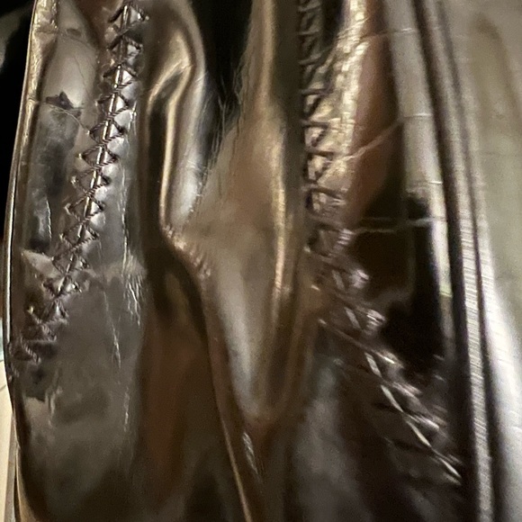 BLACK PATENT LEATHER SHOULDER BAG BY DONALD J PLINER… VERY GOOD CONDITION… LARGE - Picture 8 of 15